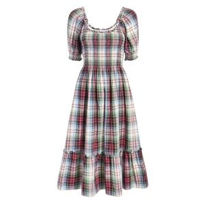 BRAND NEW Hill House Home multi tartan Louisa dress size M